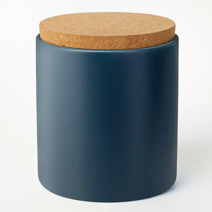 15oz Ceramic Navy Soy Candle - Sample