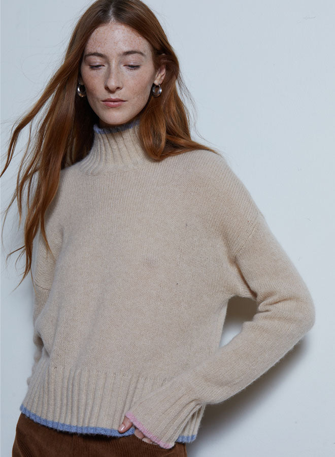 Mockneck W/ Colorblock Tipping