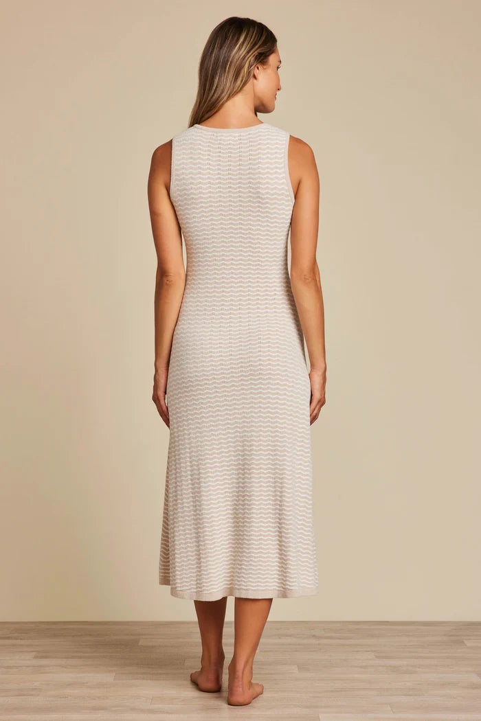 Barefoot Dreams Cozy Chic Ultra Lite Pointelle Tank Dress in Stone/Pearl