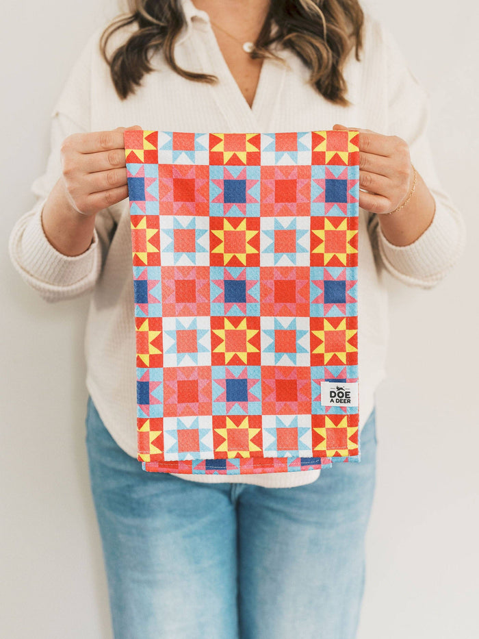Doe A Deer - Sawtooth Star Waffle Towel