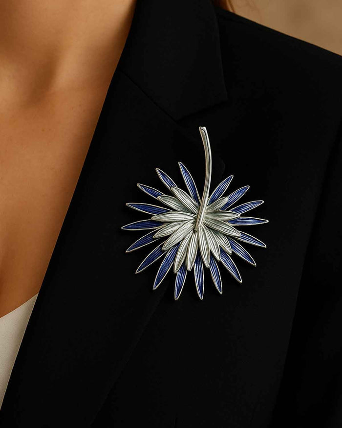 Elora Silver Effect Enamel Magnetic Brooch - Image 2 - Country Collection