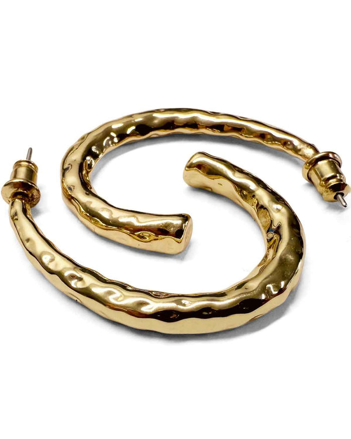 Emery Gold Effect Hoop Earrings - Image 2 - Country Collection