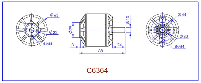 Gforce G6364 270KV brushless motor