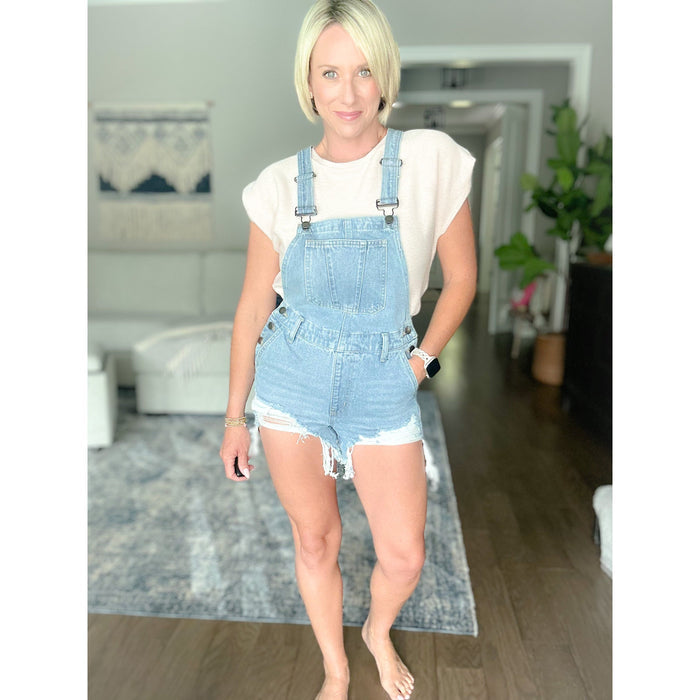 Katie Distressed Overalls