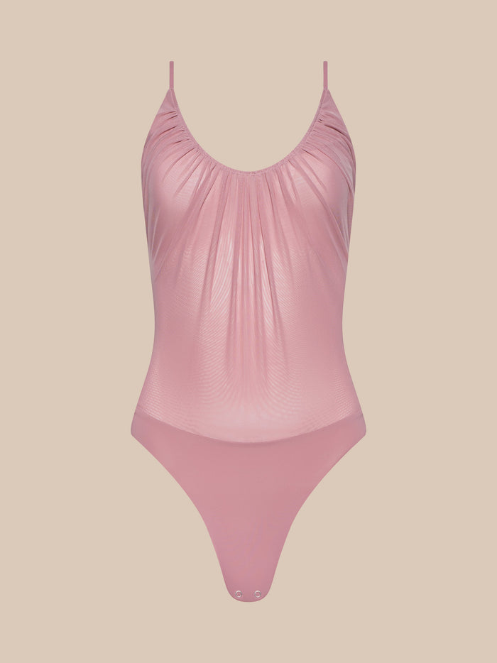 L'Agence Gelina Ruched Bodysuit in Lilac