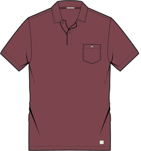 Luxe Slub Pocket Polo - Cabernet