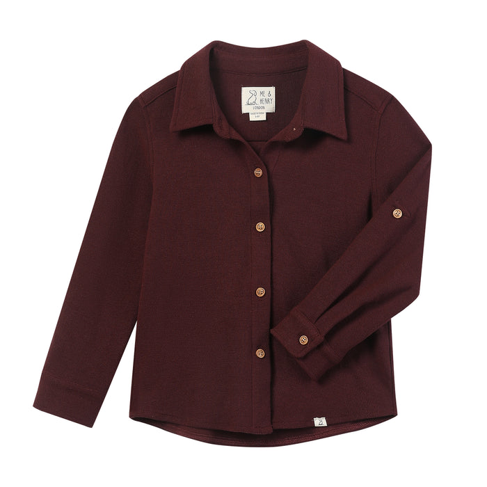 Me & Henry Columbia Jersey Shirt in Burgundy
