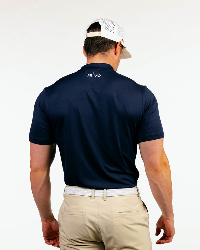 Navy Mock Neck Tee