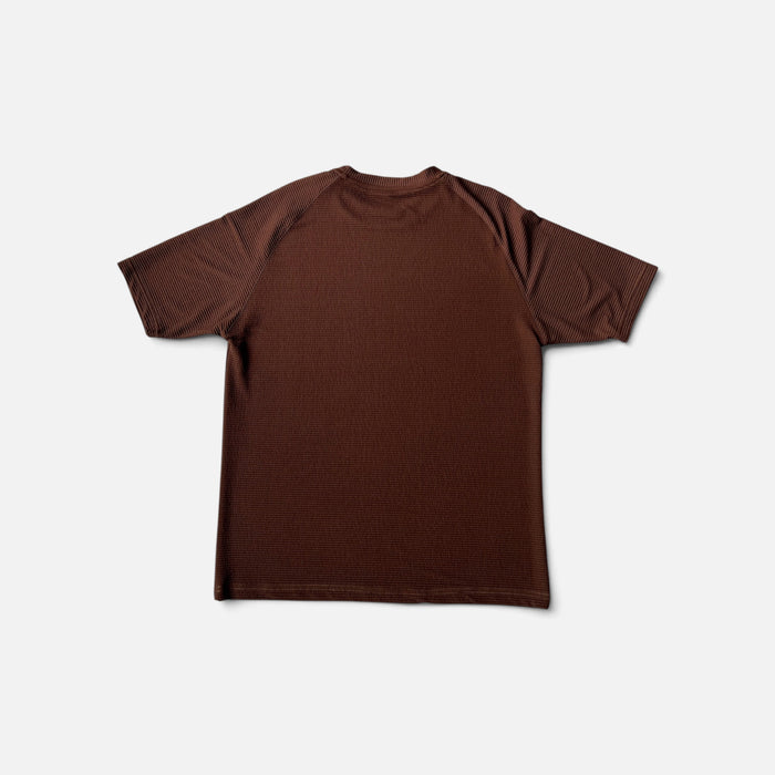 Round Neck Brown Nylon Shirt