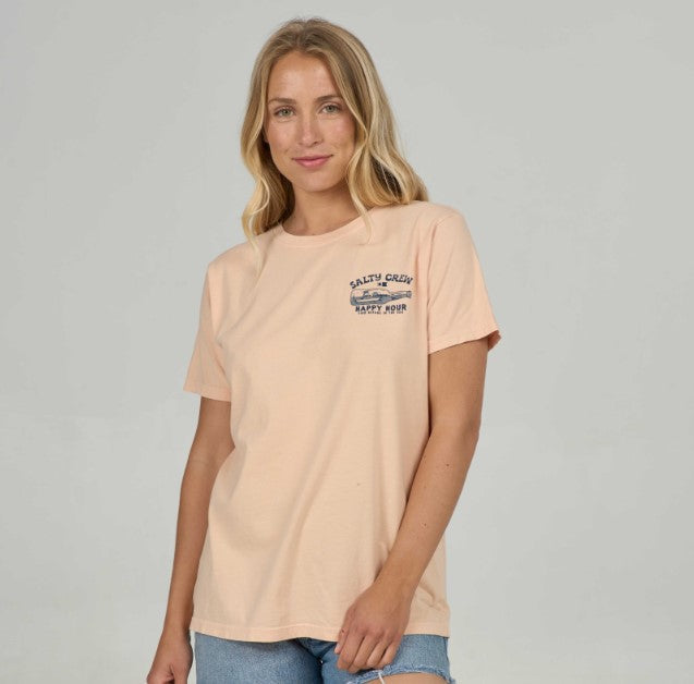 Salty Crew Happy Hour BF Tee - Apricot Womens Top