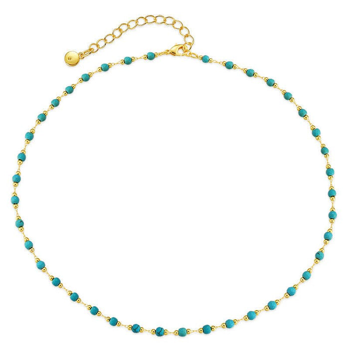Simple Turquoise Beads Necklace KN0013