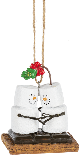 Smores Kissing Mistletoe Ornament