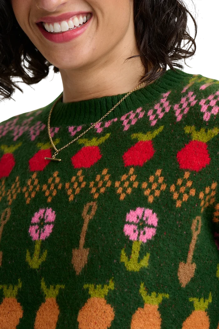 SUGARHILL BRIGHTON LAVERNE JUMPER, GREEN ALLOTMENT FAIRISLE