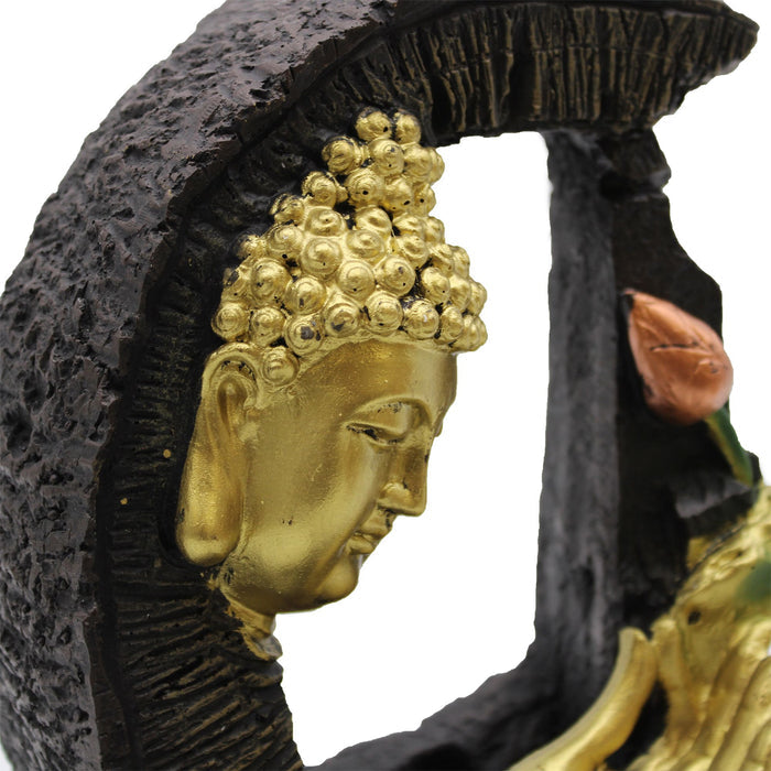 Tabletop Water Feature Golden Buddha & Lotus