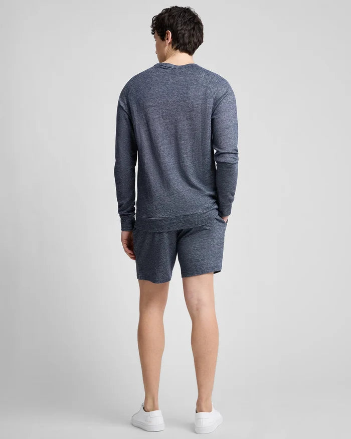 Terry Linen Short Washed Navy