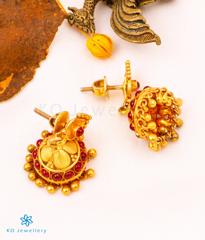 The Babitha Silver Kempu Jhumka