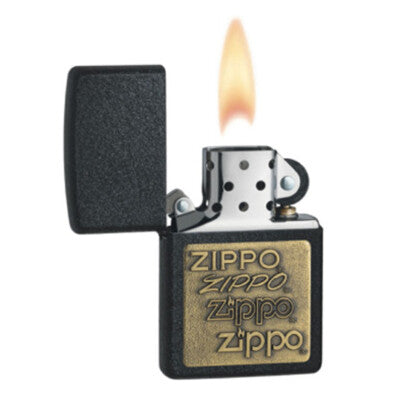 Zippo Design Brass Emblem Black Crackle - 362