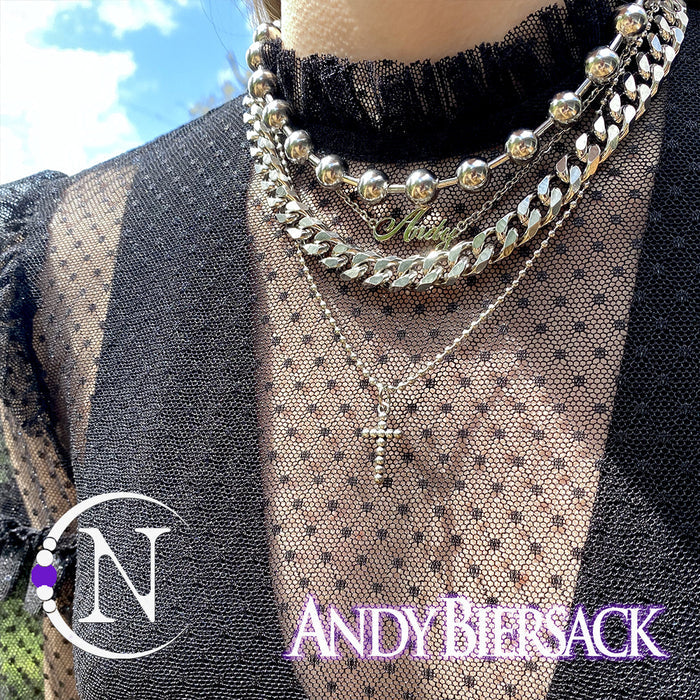 Andy Biersack Silver 2 Piece NTIO Necklace/Choker Stack