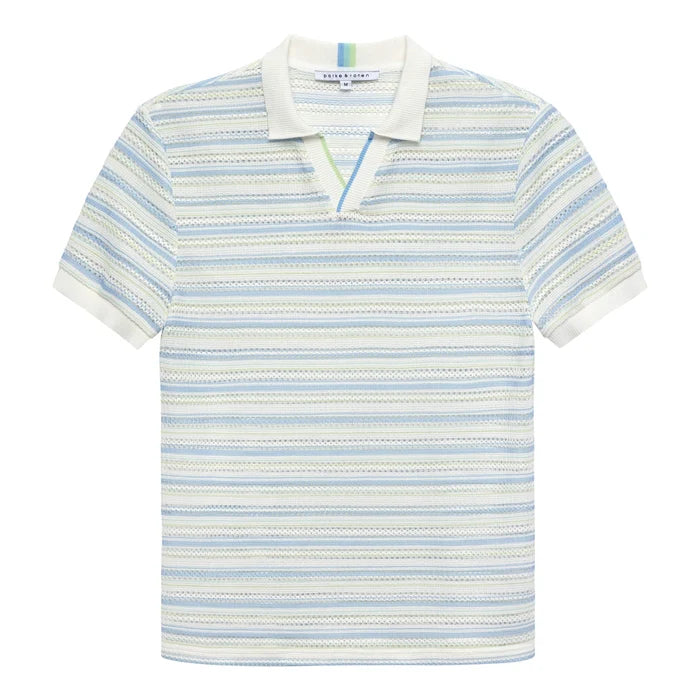 Argento Knit Polo Ice Stripe