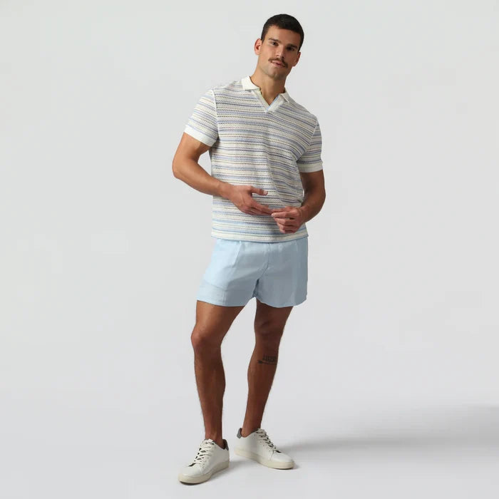 Argento Knit Polo Ice Stripe