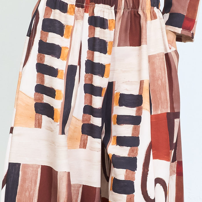 Artistic patchwork wide leg trousers wholesale