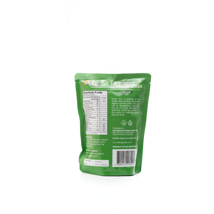 Bahaghari Organic Sweetened Banana Chips 100g