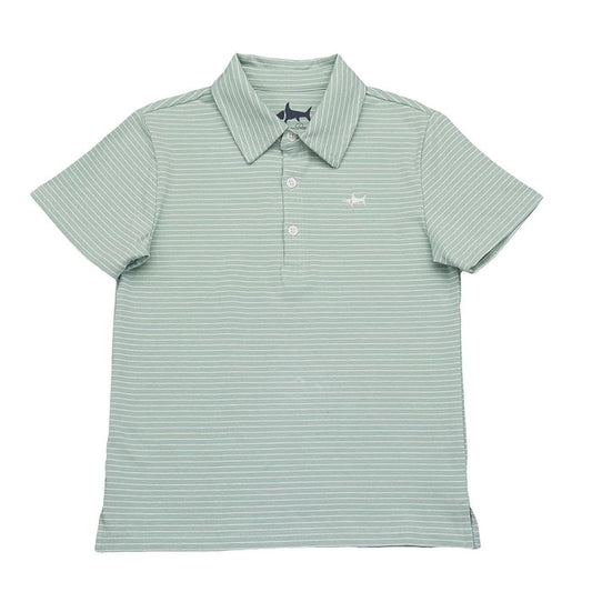 Banks SS Polo Seafoam/White Stripe