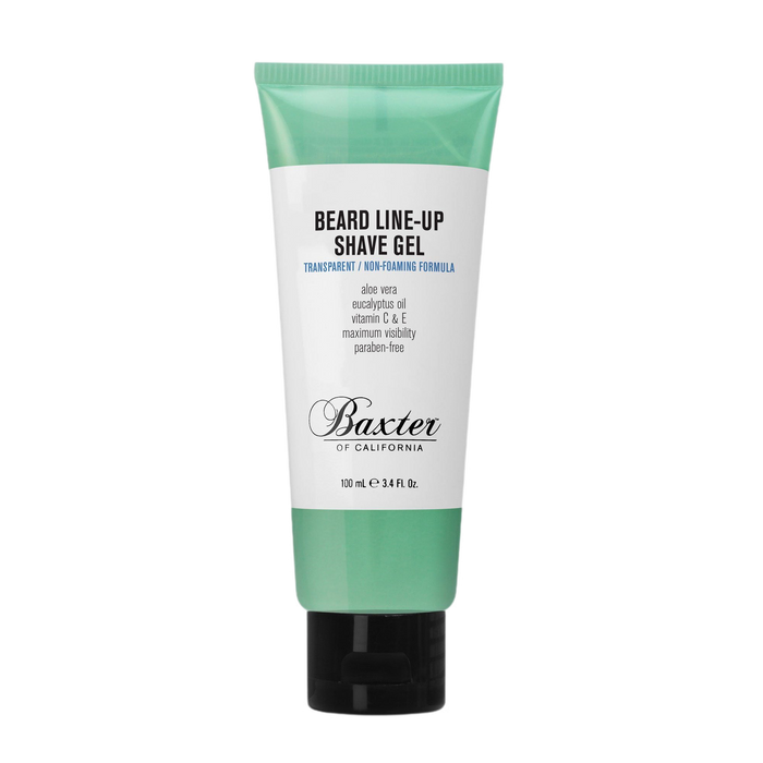Baxter of California skjeggelinje barbergelé med gjennomsiktig formel og aloe vera, 100 ml