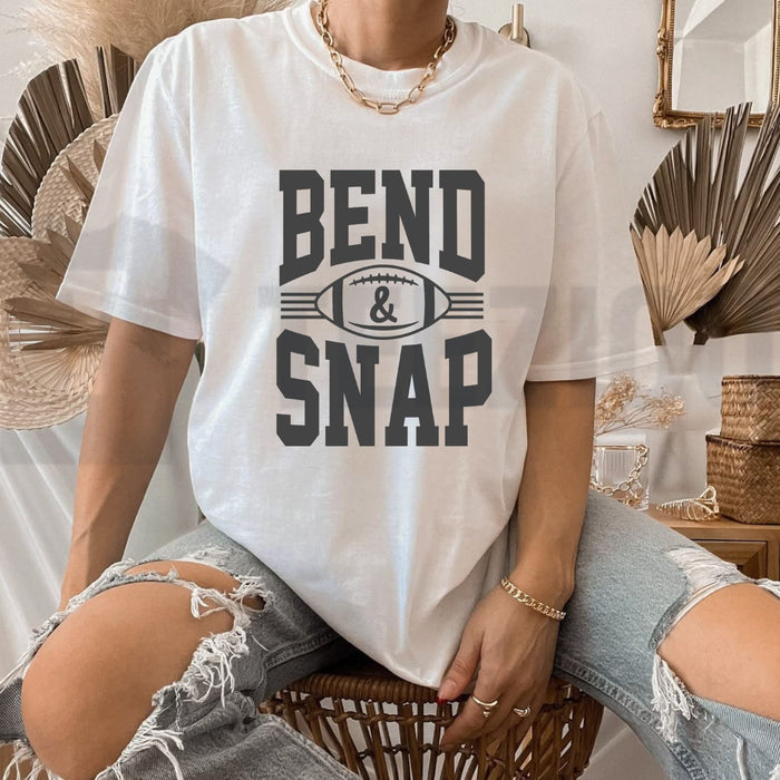 Bend & Snap Football Graphic Tee – Funny Legally Blonde Sports Mashup Shirt - Teezioo