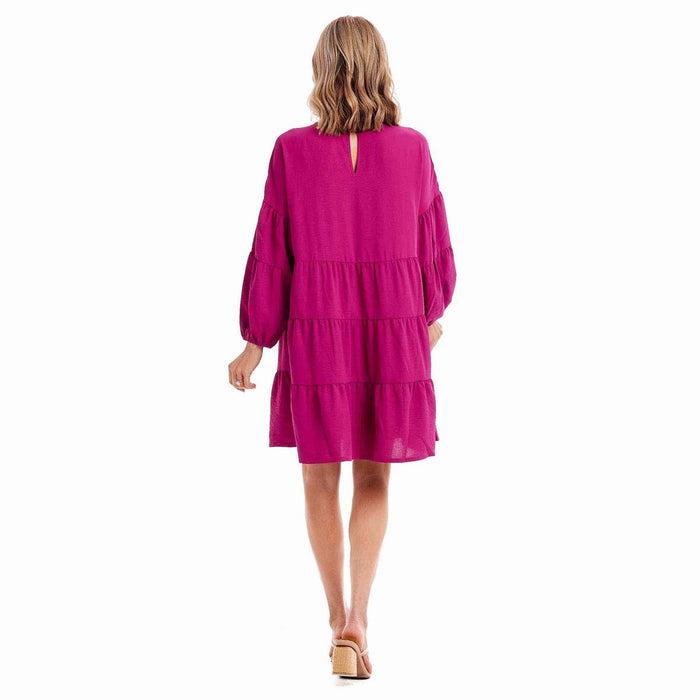 Berry Dallas Tiered Dress