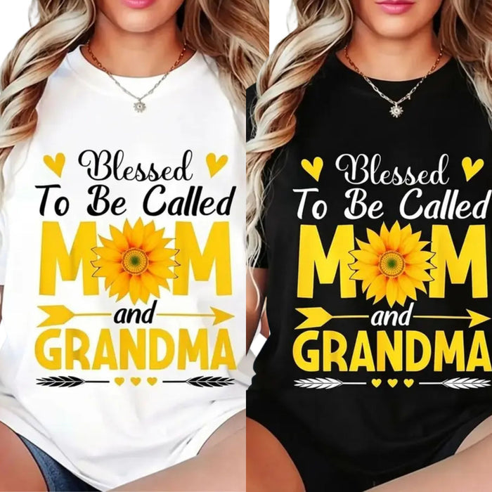 "Blessed To Be Called Mom And Grandma" T-Shirt – Premium Family Legacy Graphic Tee - Teezioo