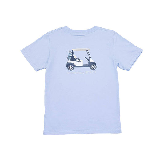 Boys Golf Cart Graphic Tee- Blue