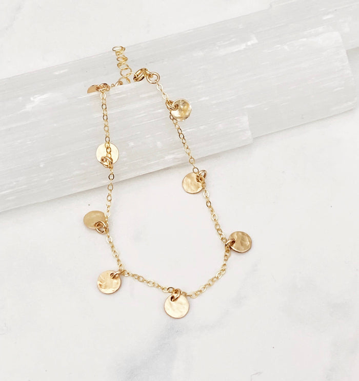 Bracelet-Gold Filled Multi disk