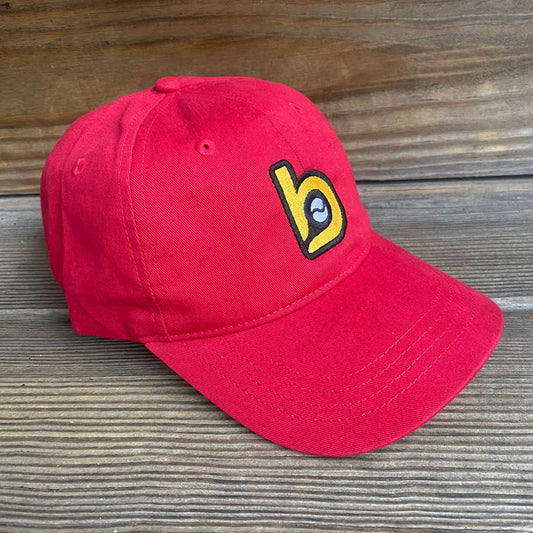 Bradley Baseball Red/Gold Dad Hat "b" logo