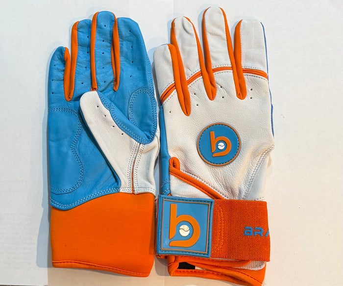 Orange Crush Long Cuff (White/Light Blue/Orange) / Youth Extra Small