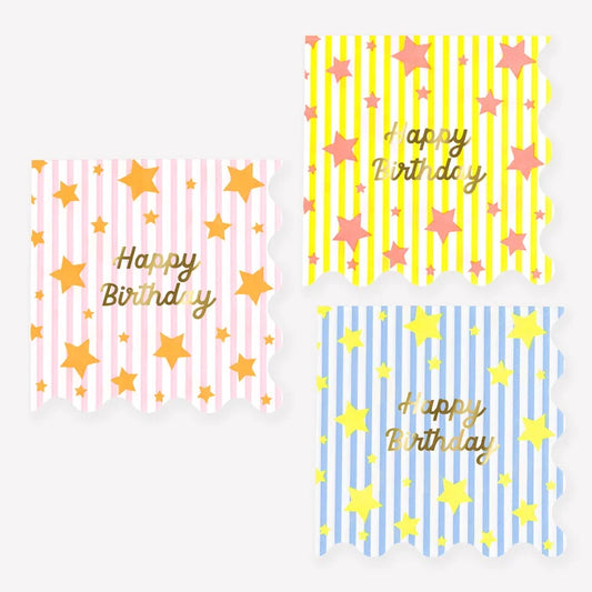 Bright Star Happy Birthday Small Napkin (16ct)