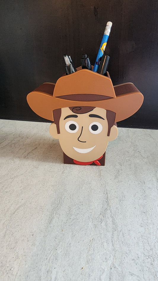 Cartoon Cowboy Sheriff Pen Holder