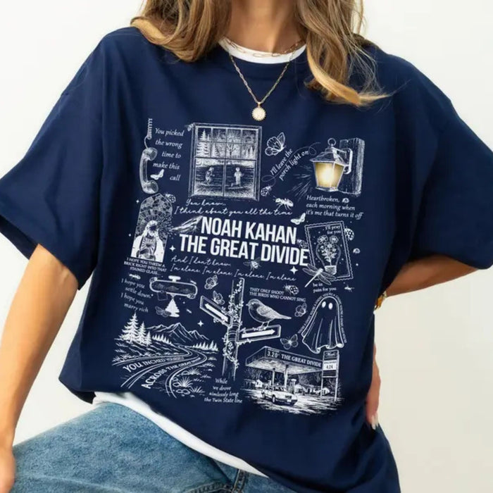 Comfort Colors® NK "The Great Divide" Porchlight Lyrics Shirt – Noah Kahan Fan Tee - Teezioo