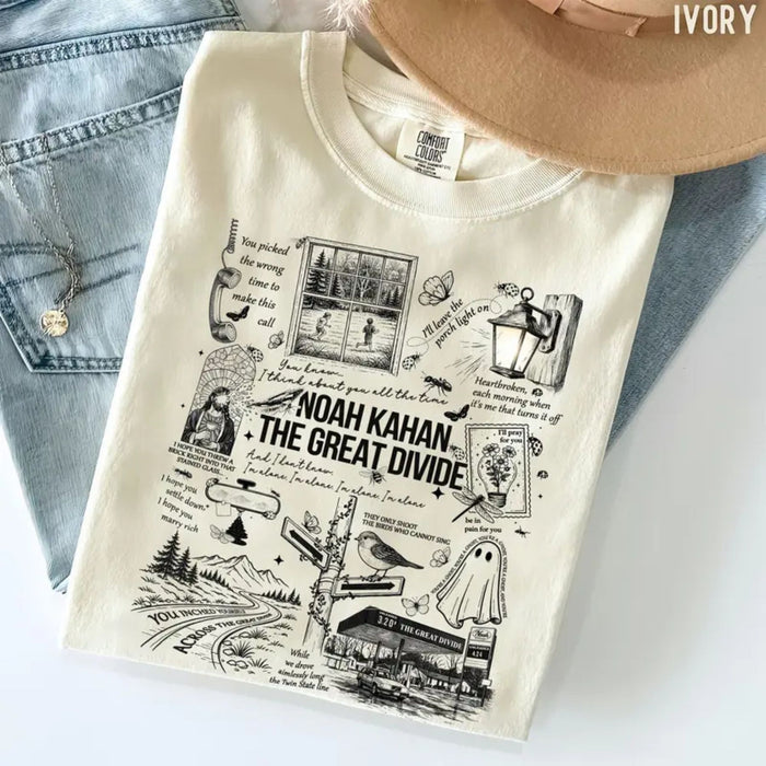 Comfort Colors® NK "The Great Divide" Porchlight Lyrics Shirt – Noah Kahan Fan Tee