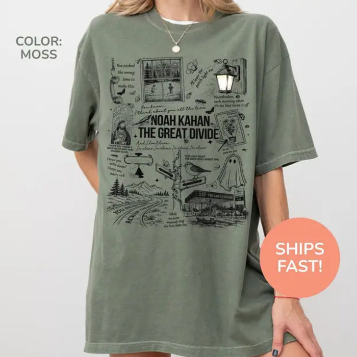 Comfort Colors® NK "The Great Divide" Porchlight Lyrics Shirt – Noah Kahan Fan Tee