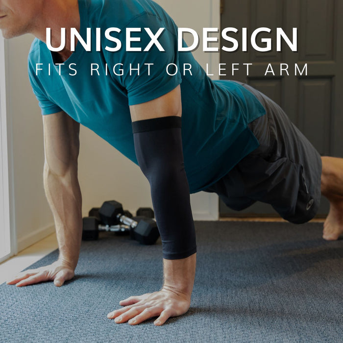 the men and womens copper tennis elbow support fits both left and right arm