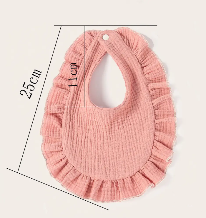Cotton Muslin Ruffle Bib