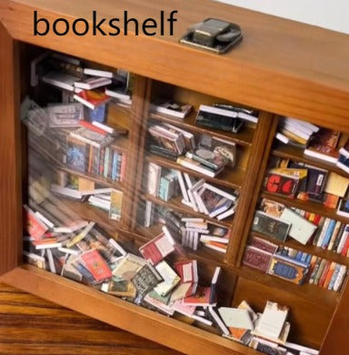 Antique Wood bookshelf / 25.4x20.32x7.62cm