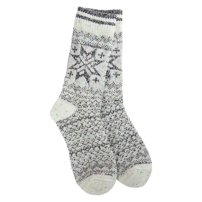 Crew Socks Black Multi Snowflake