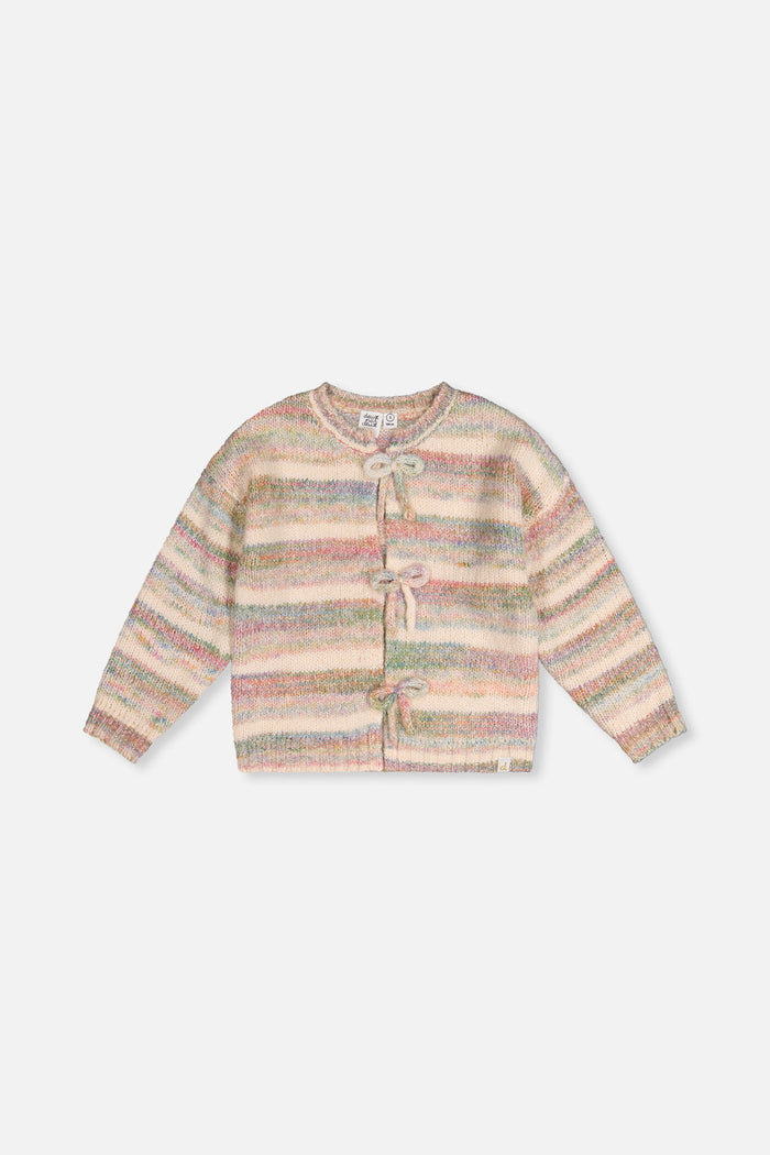 Deux Par Deux Cardigan in Mauve Stripe