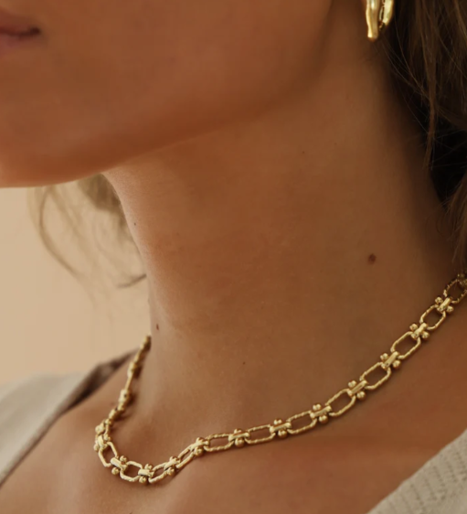 DISCONTINUED CN1595G Gold Necklace-Florence Chain