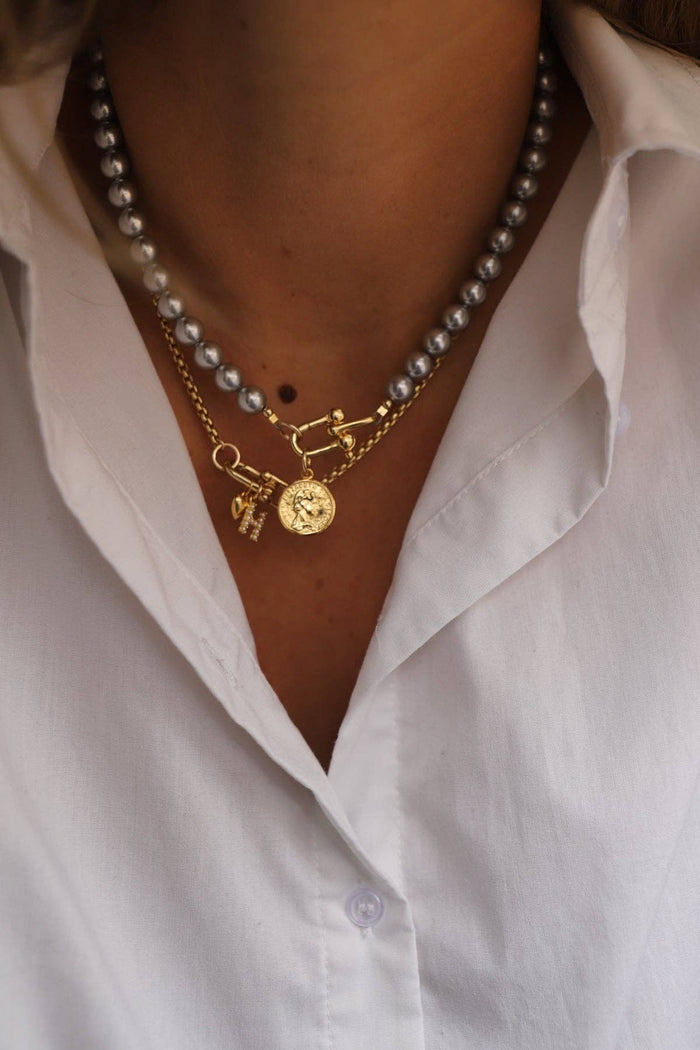 DISCONTINUED N1123GSV Silver Necklace-Nova Pearl