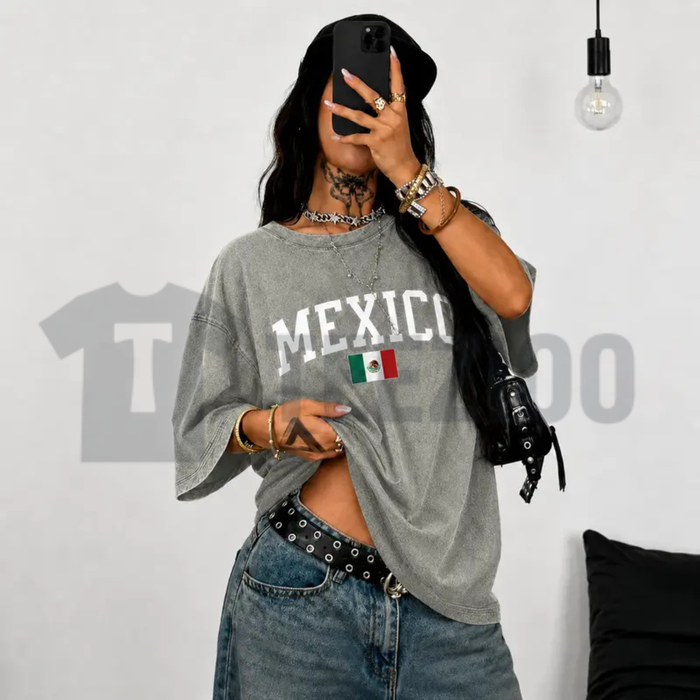 Distressed Mexico T-Shirt - Retro Snow Washed Graphic Tee