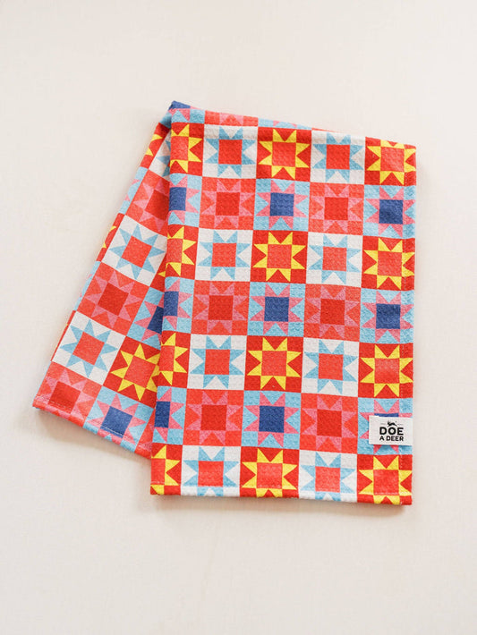 Doe A Deer - Sawtooth Star Waffle Towel