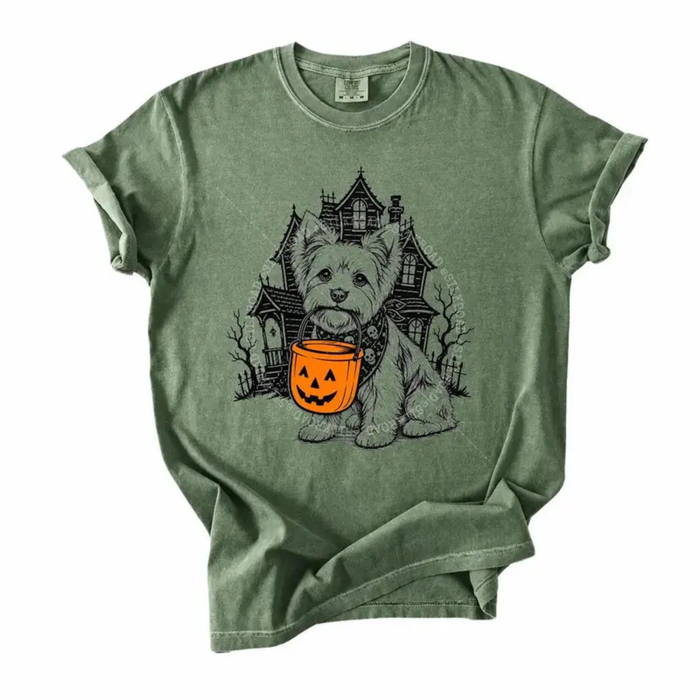 Dog Breeds Halloween T-Shirt - Funny Pumpkin Bucket Graphic Tee